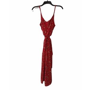 AS U WISH Red Floral Small Pants Romper